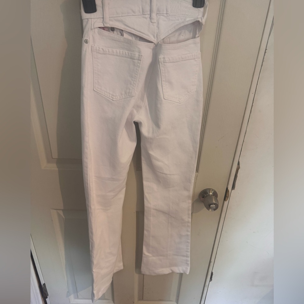 REVICE Women’s AVALON Cutout Detail Flare 70s Retro Jeans-White-Size 23 NWT - Picture 10 of 15